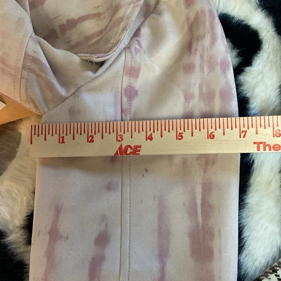 Venus Tie dye faux suede Pink asymmetrical front zip Lined Sz M women’s jacket - Picture 10 of 10